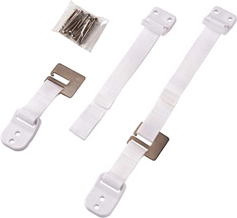 White Furniture Wall Straps 2 Count