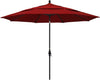 California Umbrella GSCU118302-5403-DWV 11' Round Aluminum Market, Crank Lift, Collar Tilt, Black Pole, Sunbrella Jockey Red Patio Umbrella, 11-Foot KB2449-A2-B3-P2