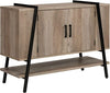 46.5 x 17.7 x 35H Mid Century Server with Stone Grey Distressed Finish
