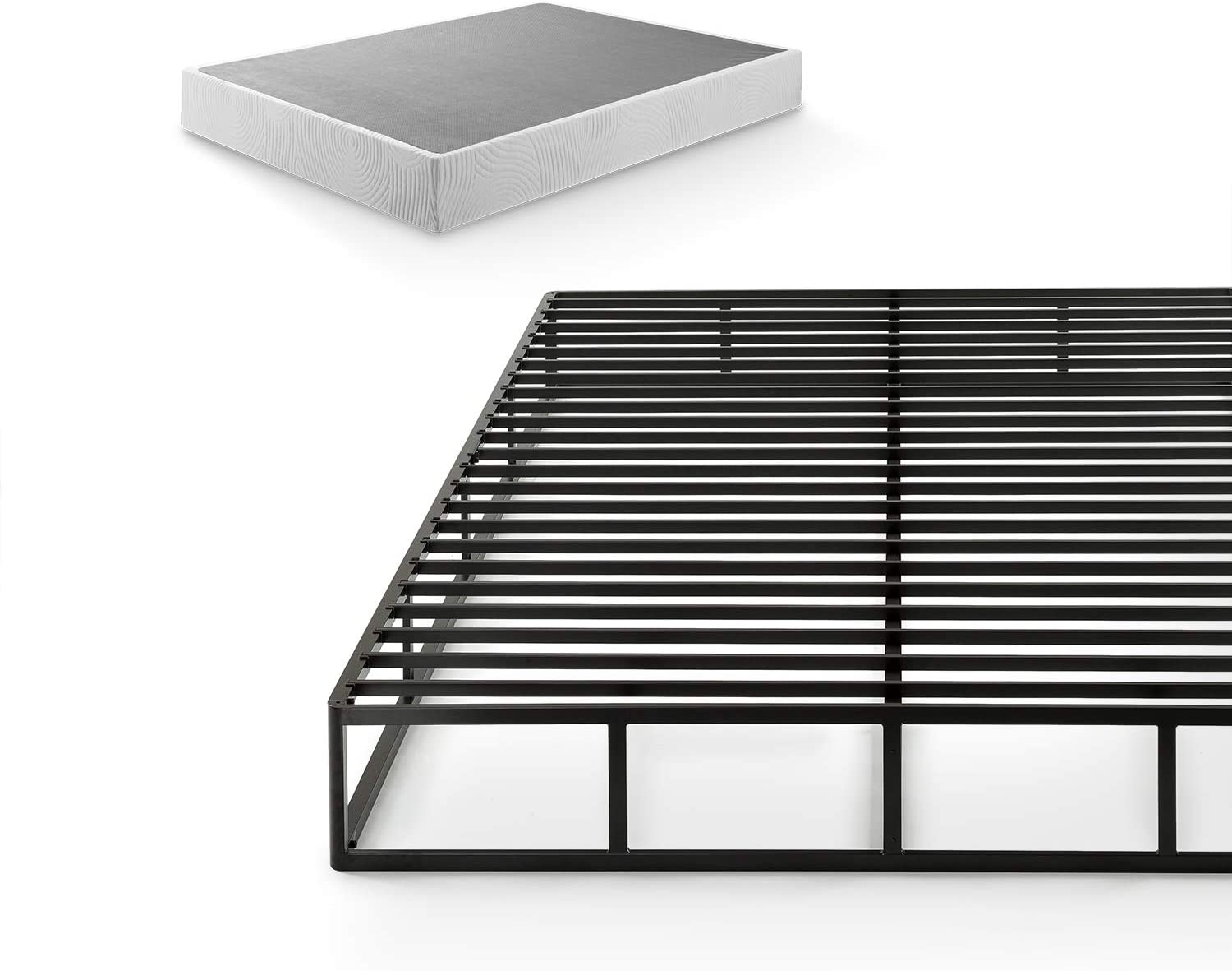 ZINUS Quick Lock Metal Smart Box Spring / 9 Inch Mattress Foundation / Strong Metal Structure / Easy Assembly, Queen, White