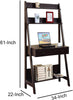 Benzara Contemporary Style Ladder Desk With 3 Open Shelves, Brown