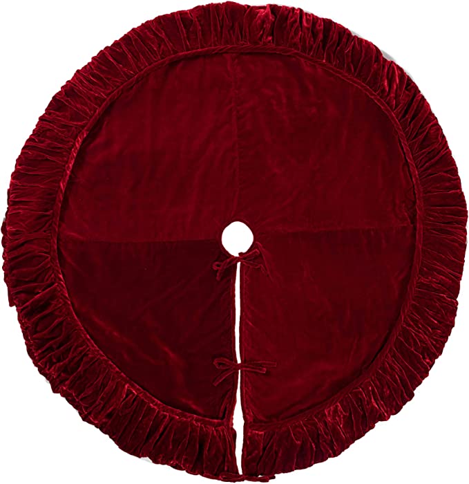 72" Plush Red Velvet Christmas Tree Skirt