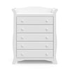 Avalon 5 Drawer Dresser (White) – Dresser for Kids Bedroom, Nursery Dresser Organizer, Chest of Drawers for Bedroom with 5 Drawers, Classic Design for Children’s Bedroom, Tall Dresser