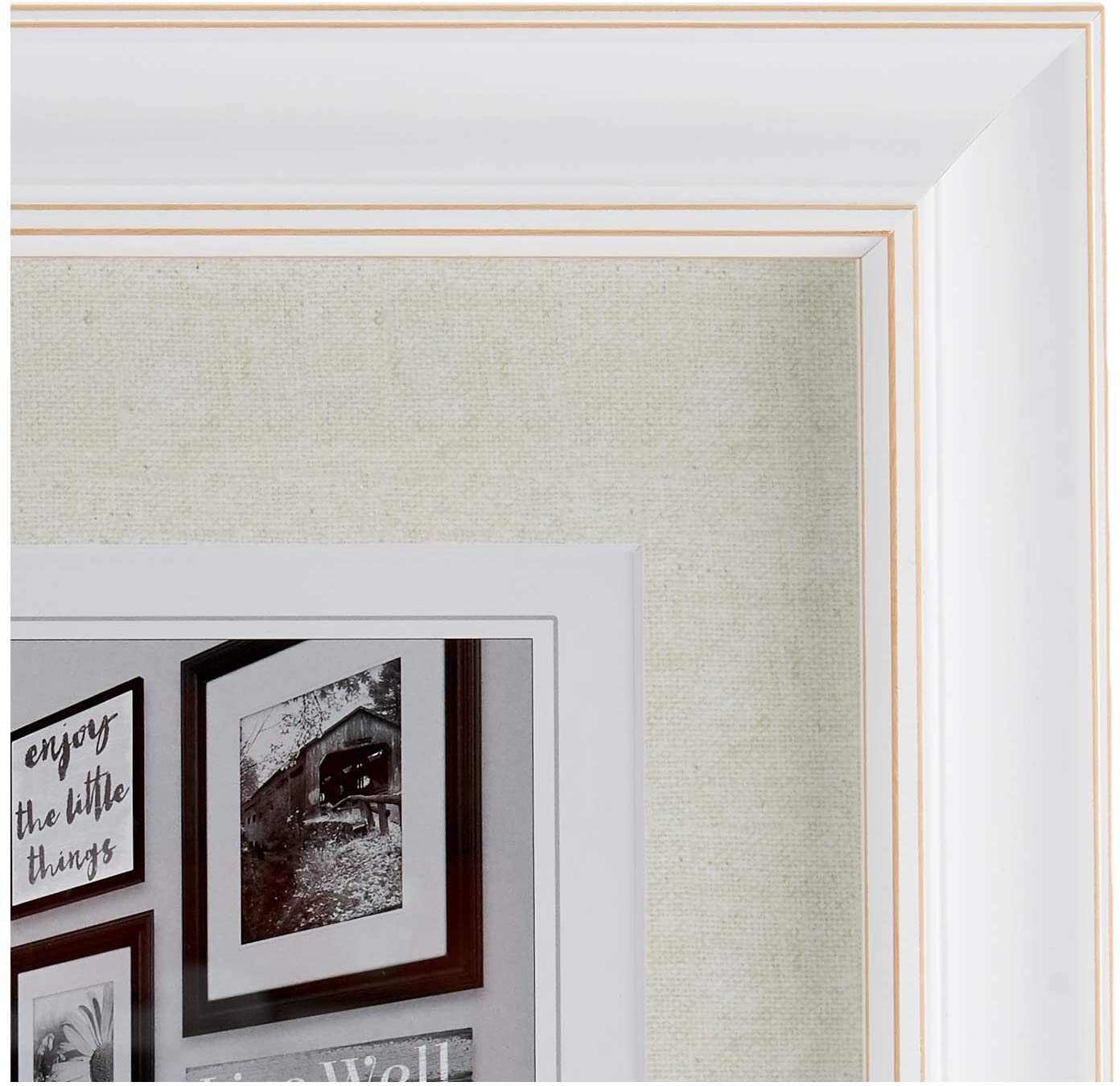 Barnside Portrait Gallery Textured Mat Picture Frame, 8x10/11x14, White