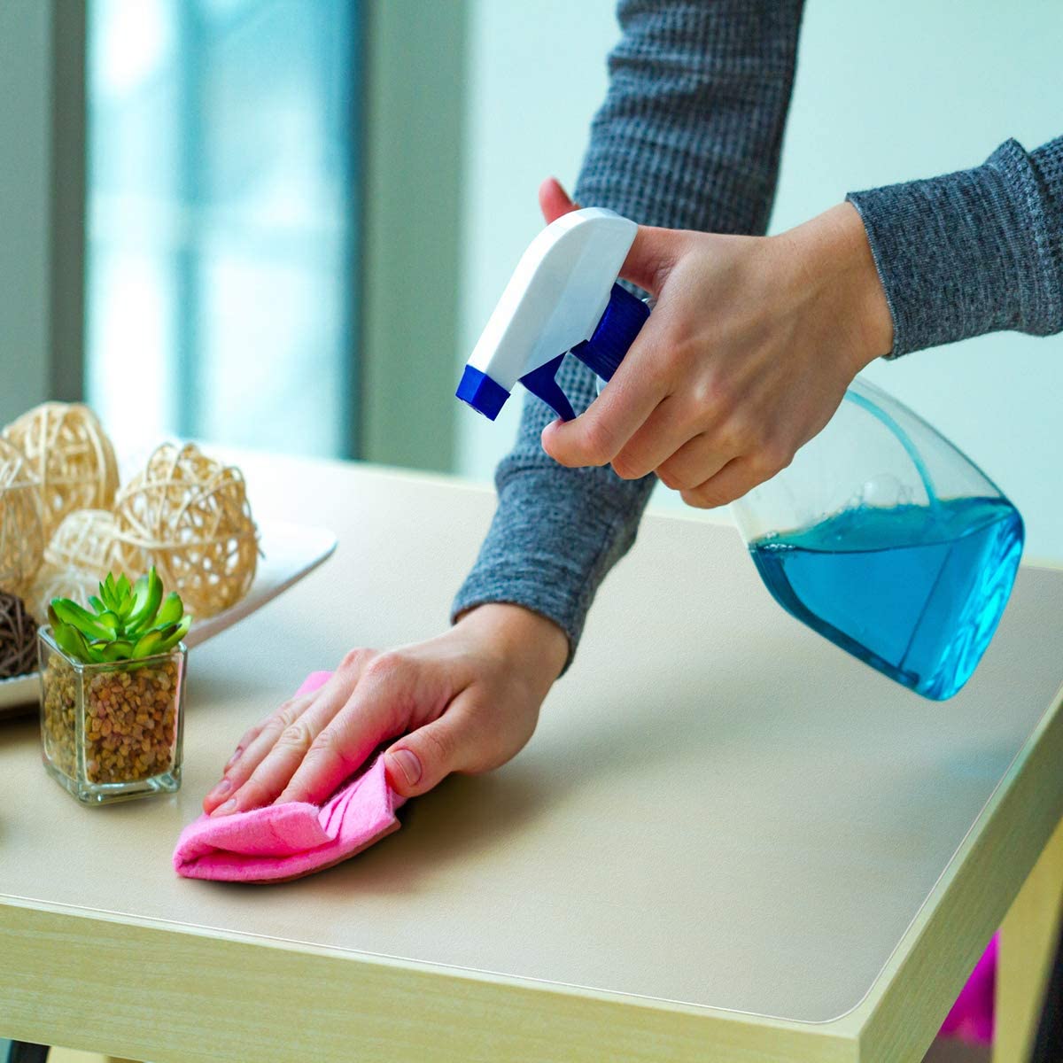 Hometex Anti-Microbial Vinyl Table Pad, Clear - 36" x 60" (#K1071)