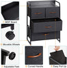 4 Drawer Dresser, Fabric Drawer Dresser Closet Dresser with Brown Wooden Handle, Sturdy Steel Frame, Wooden Top for Bedroom, Livingroom, Hallway, Entryway (Grey)