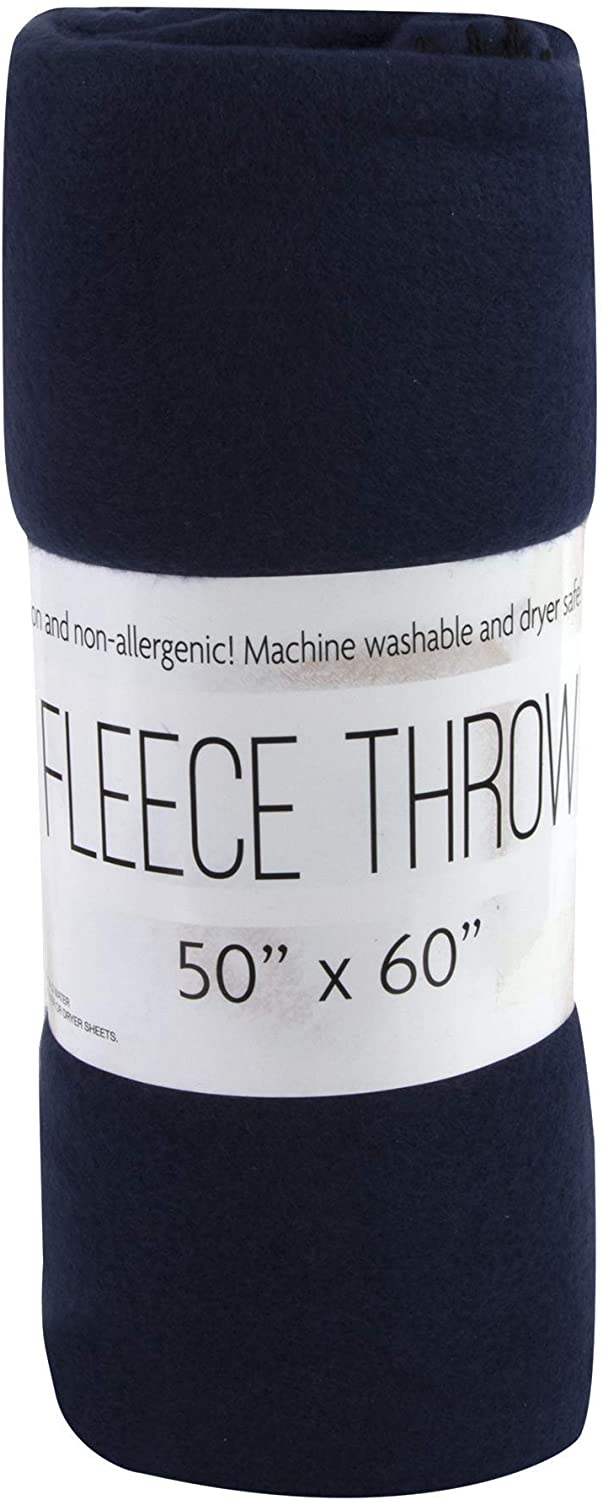 50x60 Throw Blankets, Fleece Throw Blanket for Livingroom, Couch, Chair, Bed (Navy Blue)