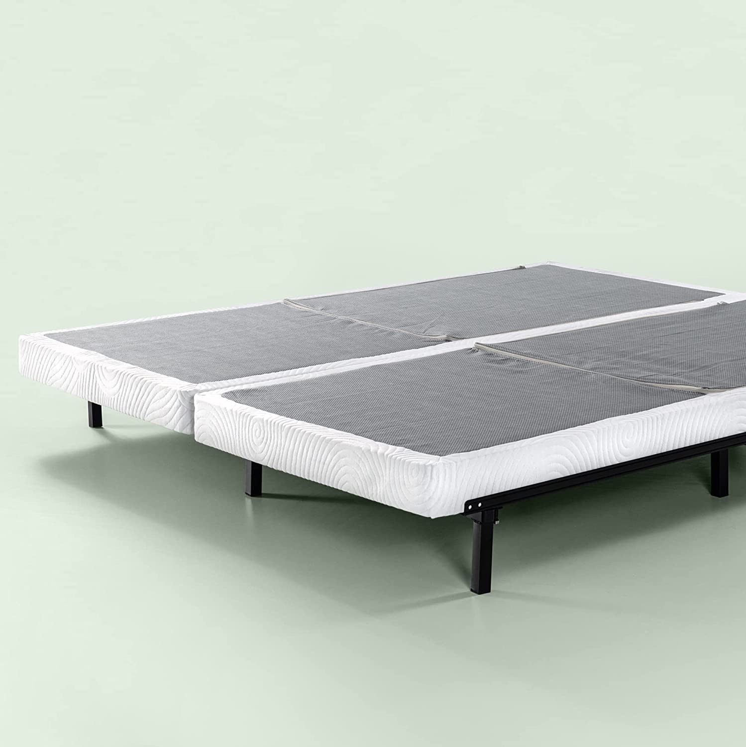 ZINUS No Assembly Metal Box Spring / 4 Inch White Mattress Foundation / Sturdy Metal Structure, Split King