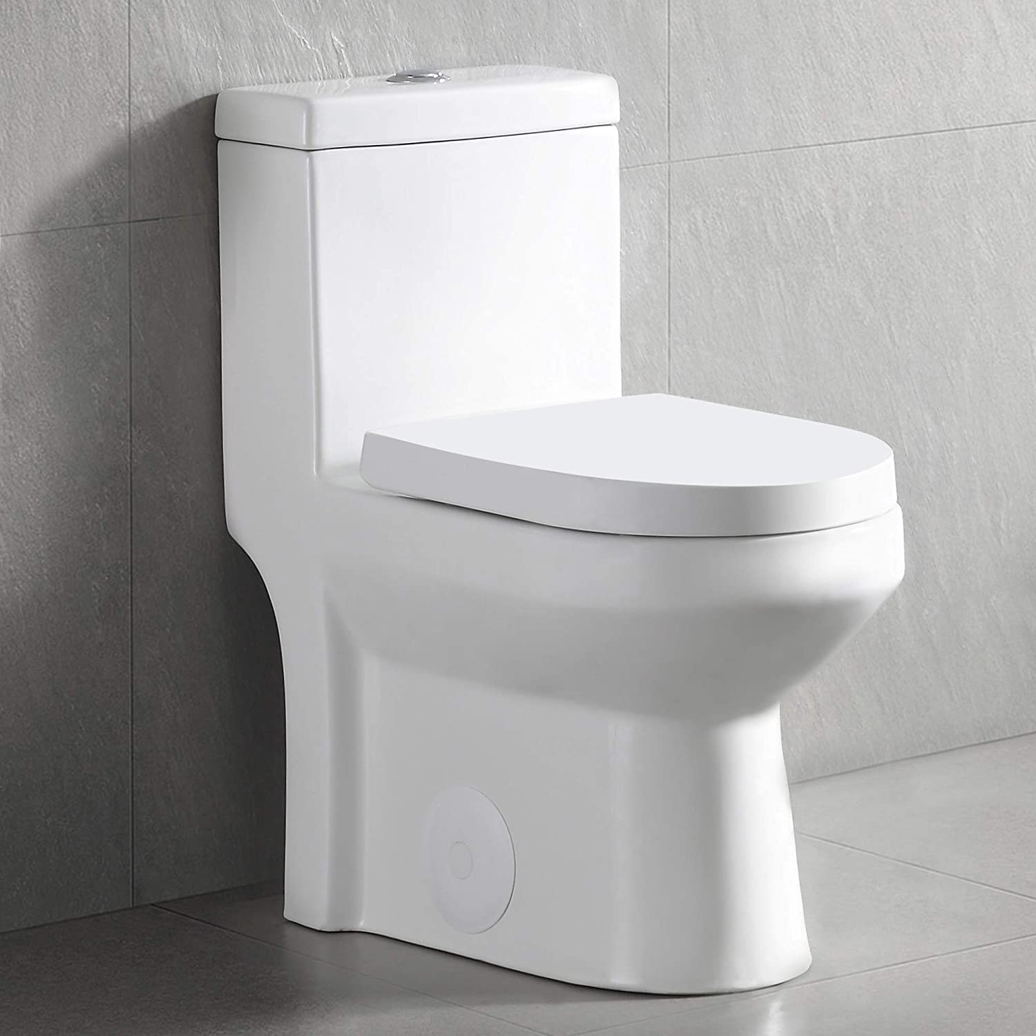DeerValley DV-1F52812 Modern Small One-Piece Toilet, Compact Bathroom Tiny Mini Commode Water Closet Dual Flush Concealed (White)