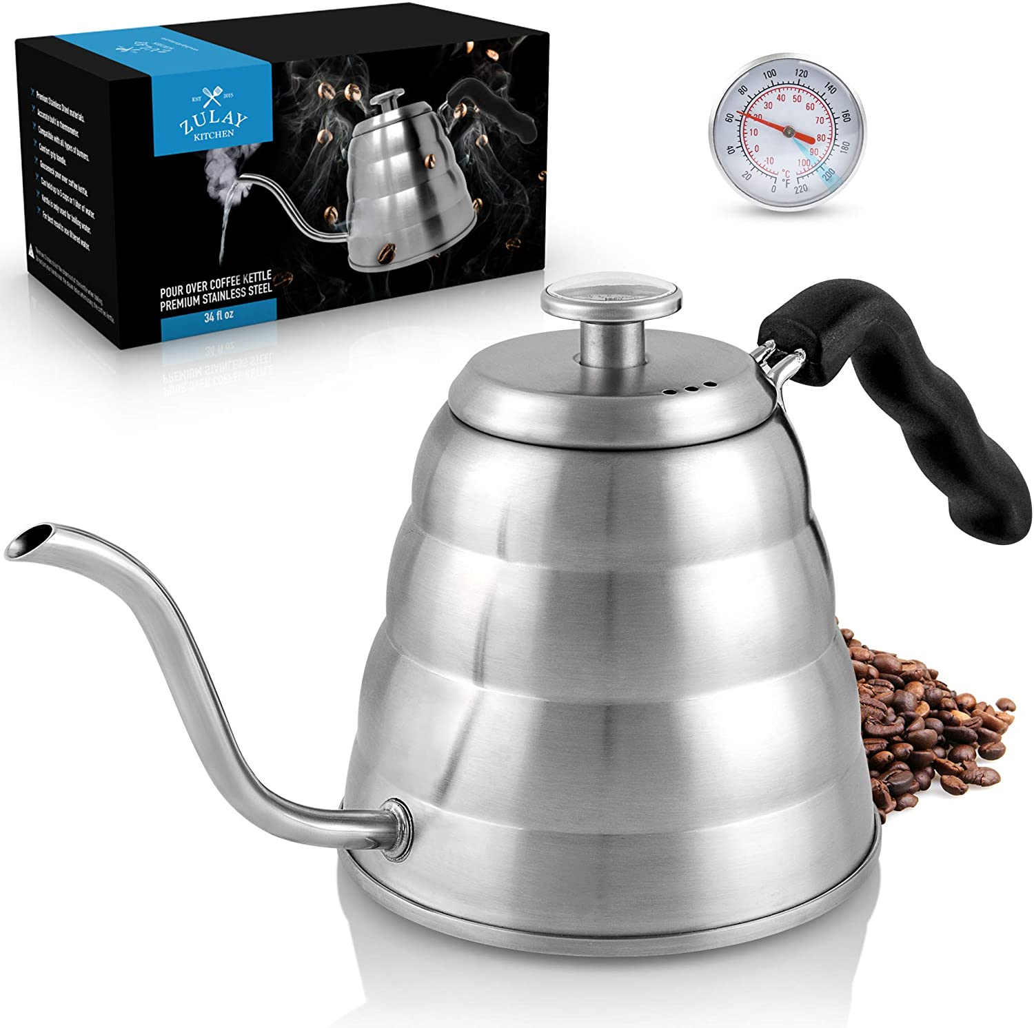 Zulay Premium Pour Over Coffee Kettle, 34 fl oz