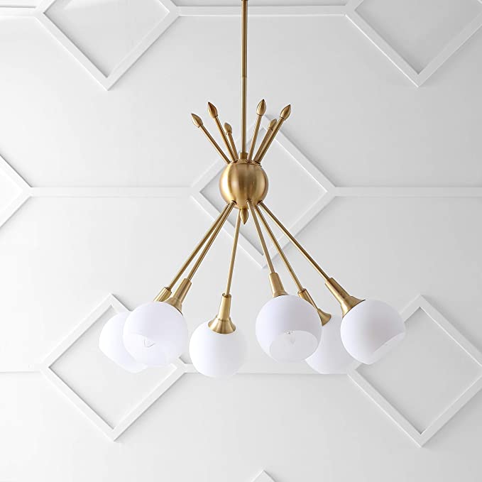 6-Light Adjustable Pendant Light in Brass Dr289