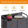 4 Drawer Dresser, Fabric Drawer Dresser Closet Dresser with Brown Wooden Handle, Sturdy Steel Frame, Wooden Top for Bedroom, Livingroom, Hallway, Entryway (Grey)
