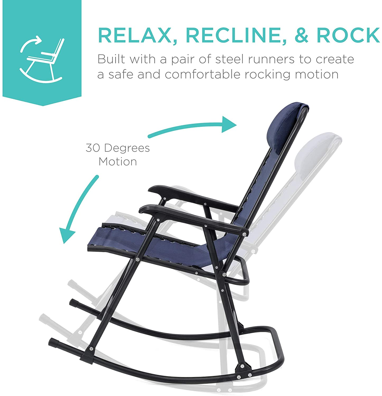 Zero Gravity Rocking Patio Recliner Chair #CR2097