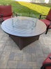 AMS Fire Pit Table Round Tempered Glass Wind Guard 30