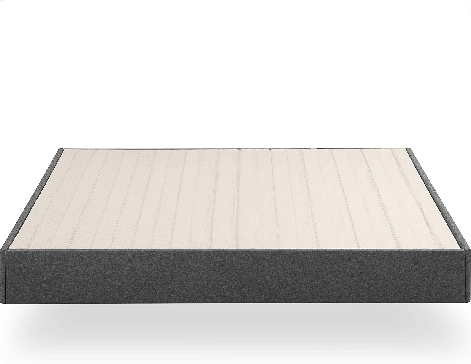 ZINUS Upholstered Metal Box Spring with Wood Slats / 9 Inch Mattress Foundation / Easy Assembly / Fabric Paneled Design, Full