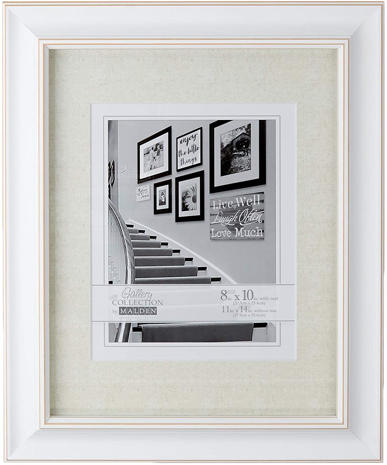 Barnside Portrait Gallery Textured Mat Picture Frame, 8x10/11x14, White