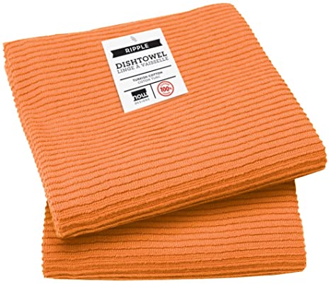 Now Designs Ripple Kitchen Towel Kumquat Orange (Set of 2) K8200