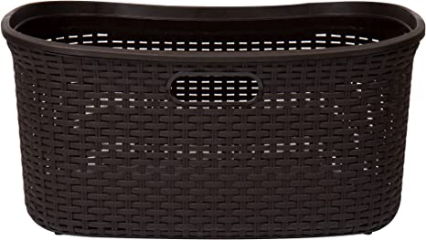 Basket Collection, Laundry Basket, 40 Liter (10kg/22lbs) Capacity, Cut Out Handles, Ventilated, Set of 2, Brown