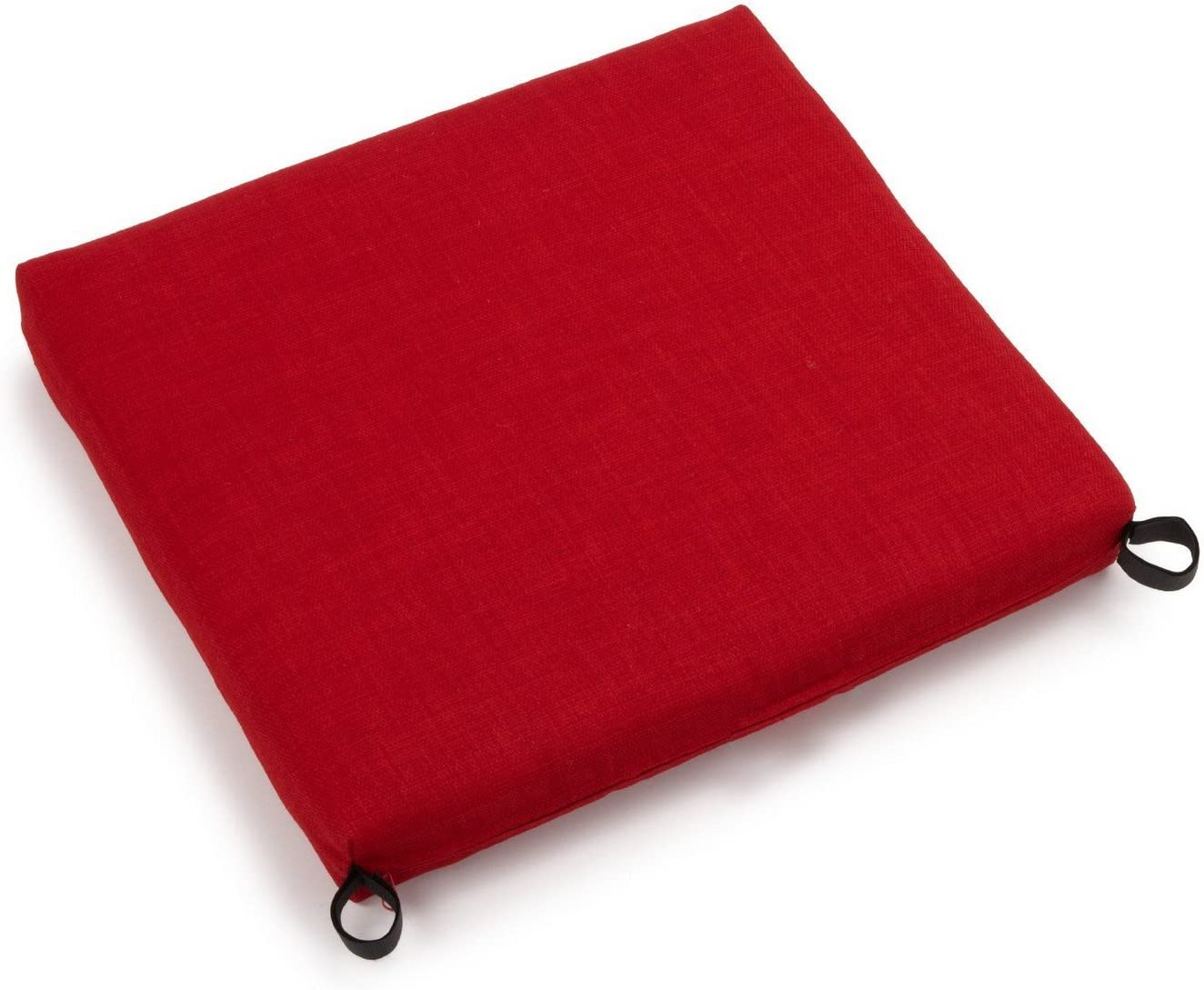 Blazing Needles Solid Outdoor Spun Polyester Chair Cushion, 20" x 19", Paprika, set of 4