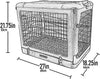 “The Other Door” 4 Door Steel Crate for Dogs/Cats with Garage-Style Door, Includes Plush Bed + Travel Bag, No Tools Required