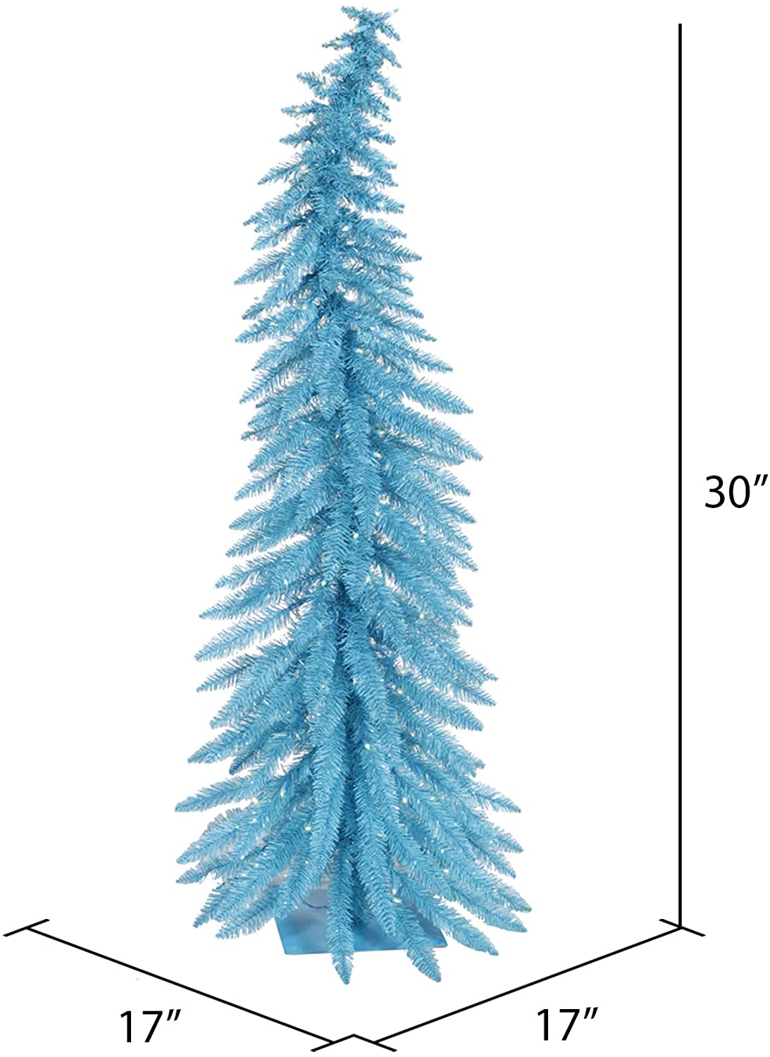 2.5' Sky Blue Whimsical Artificial Christmas Tree with 35 LED Teal Lights (#K5893)