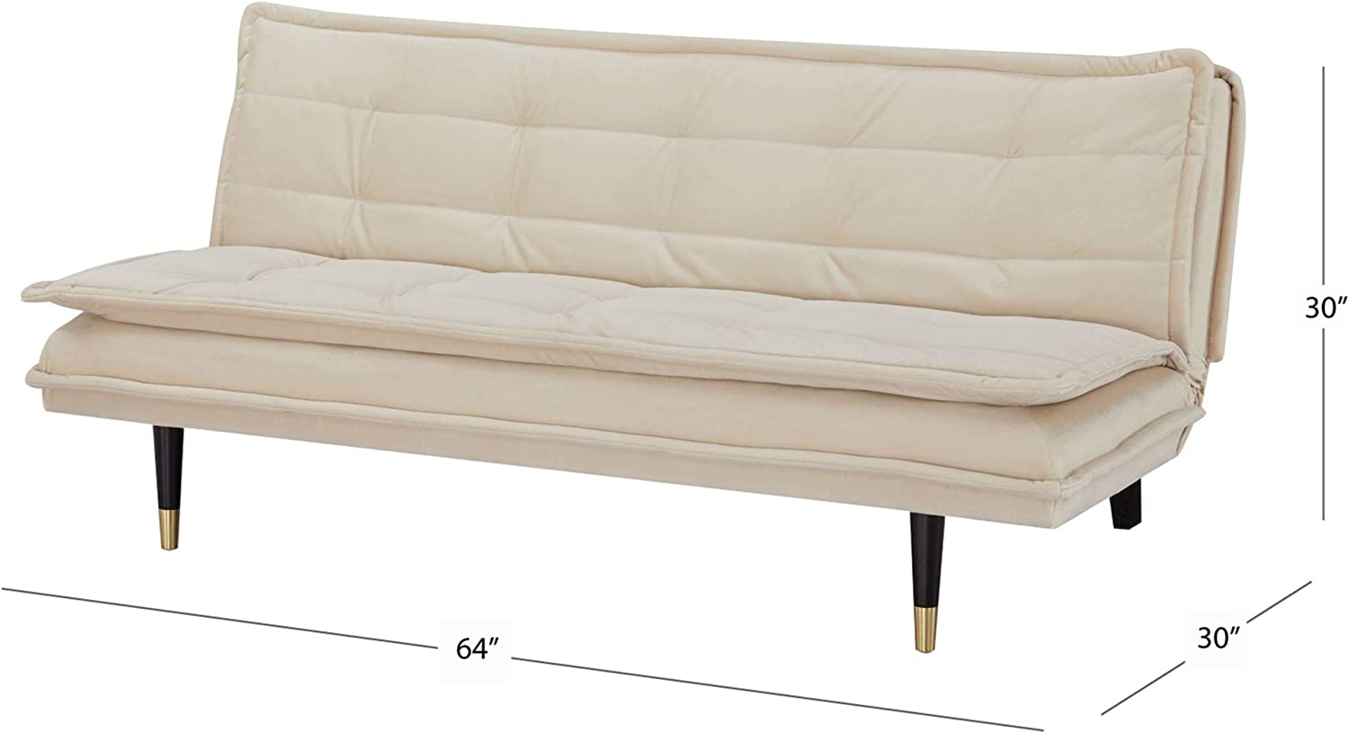 Abbyson Living - Sofá cama convertible con futón de mediados de siglo, color marfil