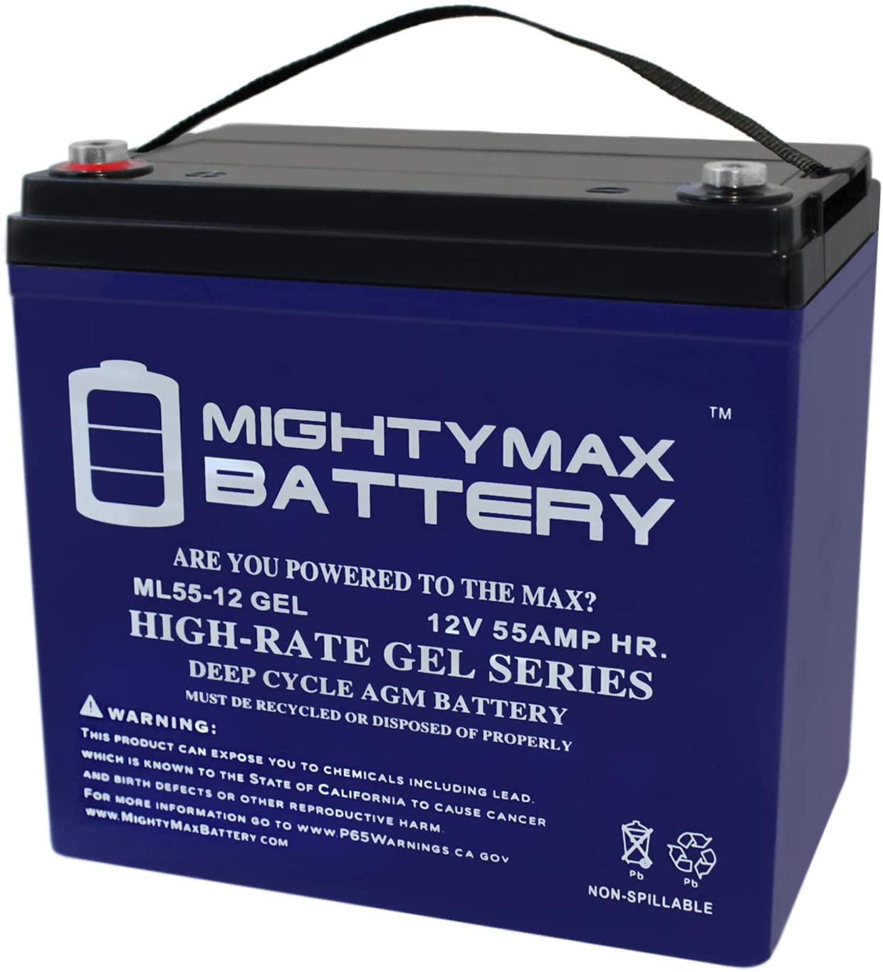 Mighty Max Battery 12V 55AH Gel Replacement Battery Compatible with Minn Kota Trolling Motors Brand Product KB922