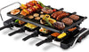 Raclette Table Grill, Bonsenkitchen Electric Grill Indoor Korean BBQ Tabletop Griddle, Portable 2 in 1 Smokeless Indoor Grill with Nonstick Plate, Party Grill with 8 Cheese Hotpot Plate, Easy to clean