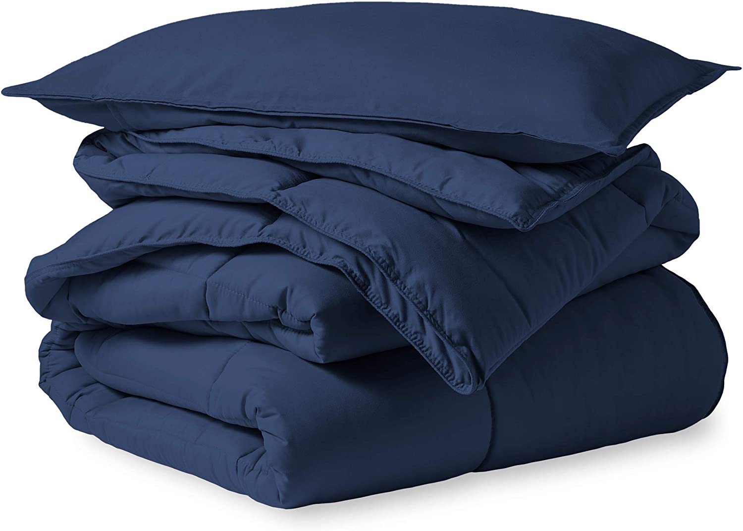 Bare Home Comforter Set - Twin/Twin Extra Long - Goose Down Alternative - Ultra-Soft - Premium 1800 Series - All Season Warmth (Twin/Twin XL, Dark Blue)