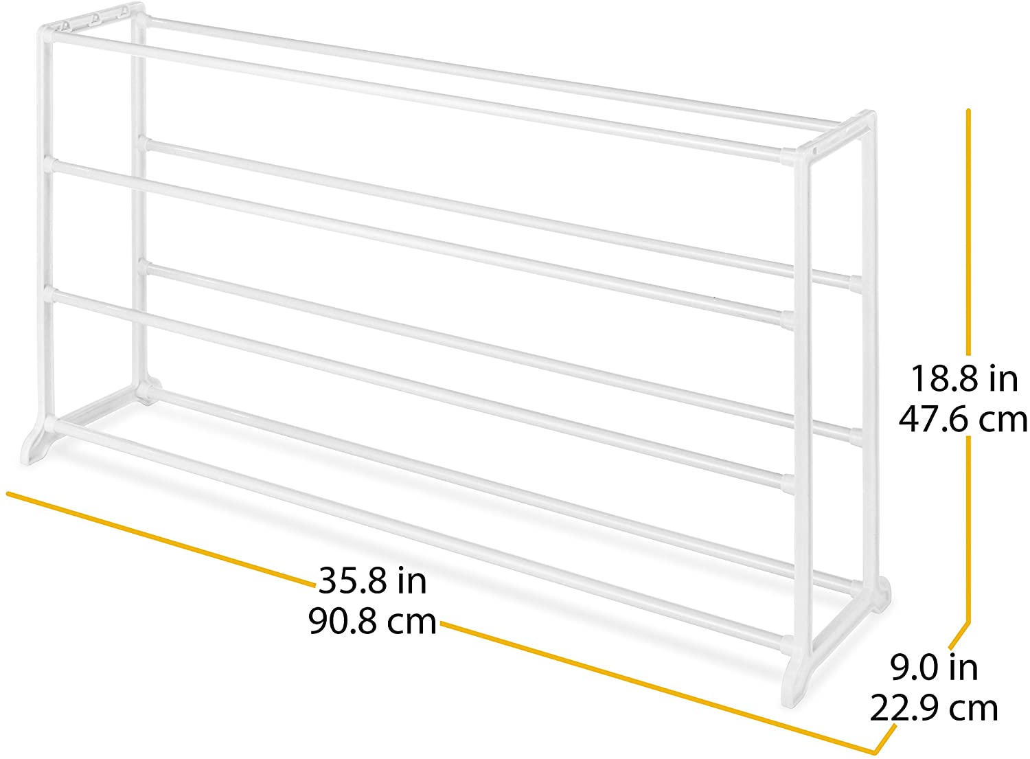 Whitmor 4 Tier 20 Pair Floor Shoe Rack - White KB936