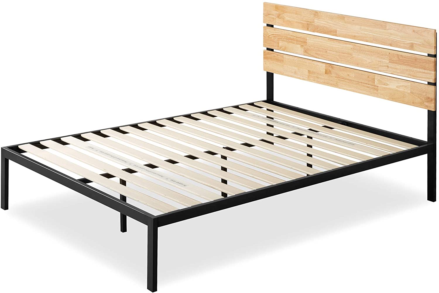 Zinus Paul Metal and Wood Platform Bed with Wood Slat Support, Queen