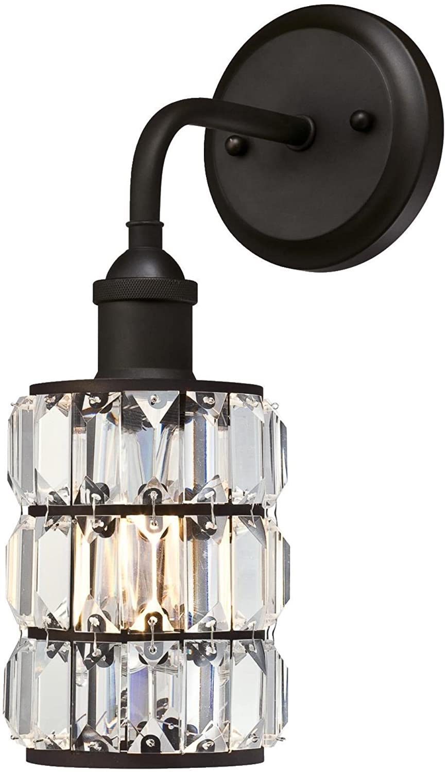 Westinghouse Lighting 6337500 Sophie One-Light Indoor Wall Fixture, Oil Rubbed Bronze Finish with Crystal Prism Glass KB2388-A6-B3-P2