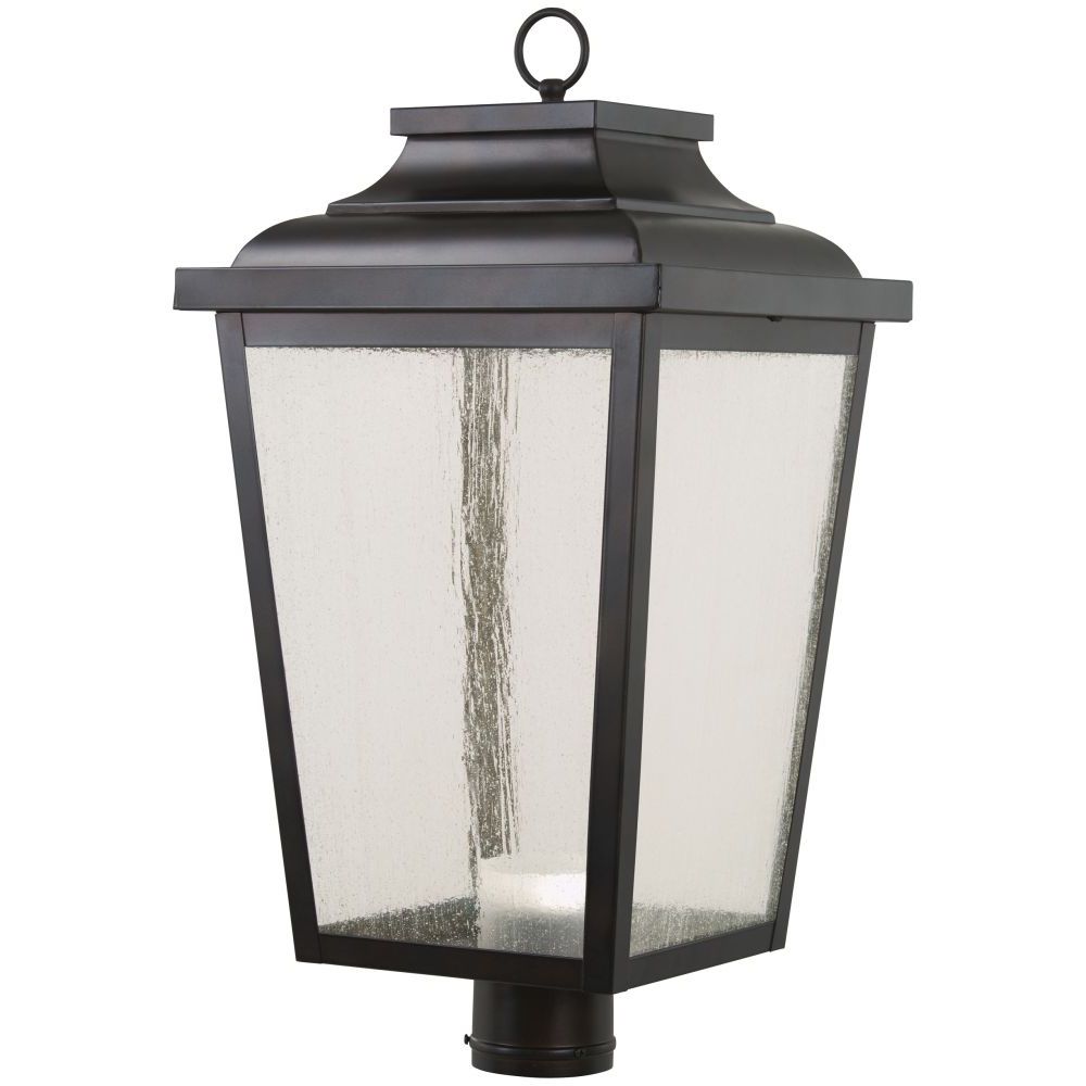 MINKA LAVERY 72177-189 IRVINGTON MANOR 4 LIGHT 24 INCH TALL LARGE OUTDOOR POST MOUNT IN CHELESA BRONZE WITH CLEAR SEEDED GLASS