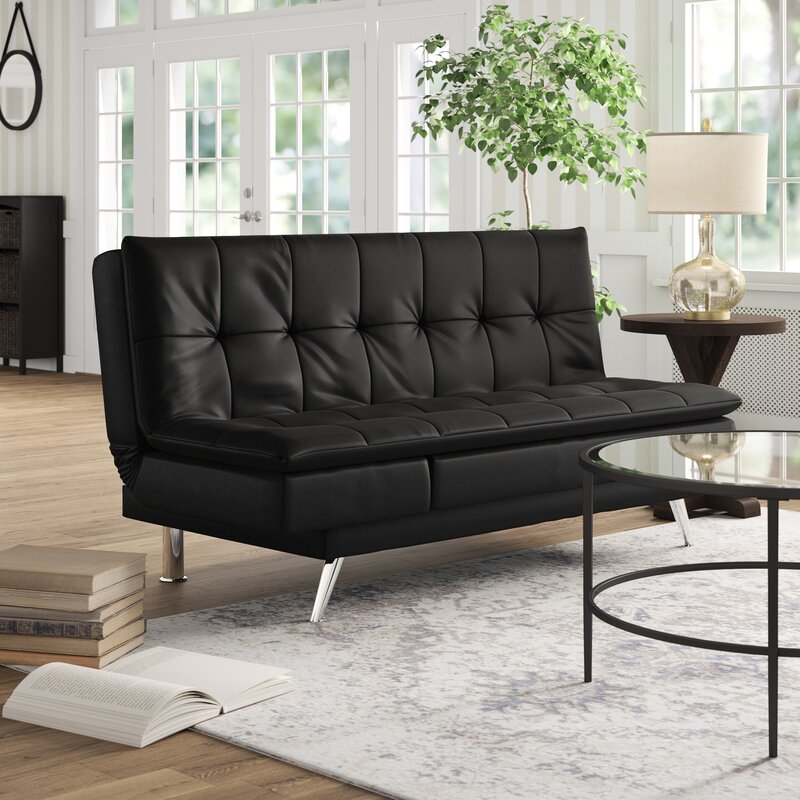72" Faux Leather  Armless Sleeper