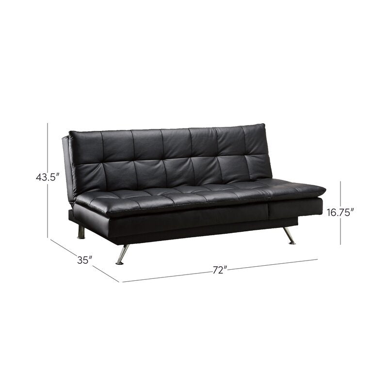 72" Faux Leather  Armless Sleeper