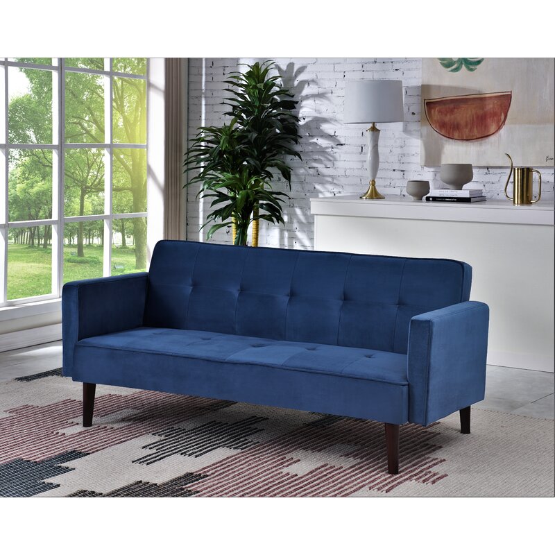 72'' Wide Velvet Tufted Back Convertible Sofa KB489