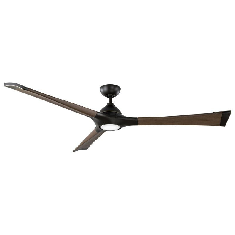 72'' Woody 3 - Blade Outdoor Smart Propeller Ceiling Fan with and Light Kit Included SHB157