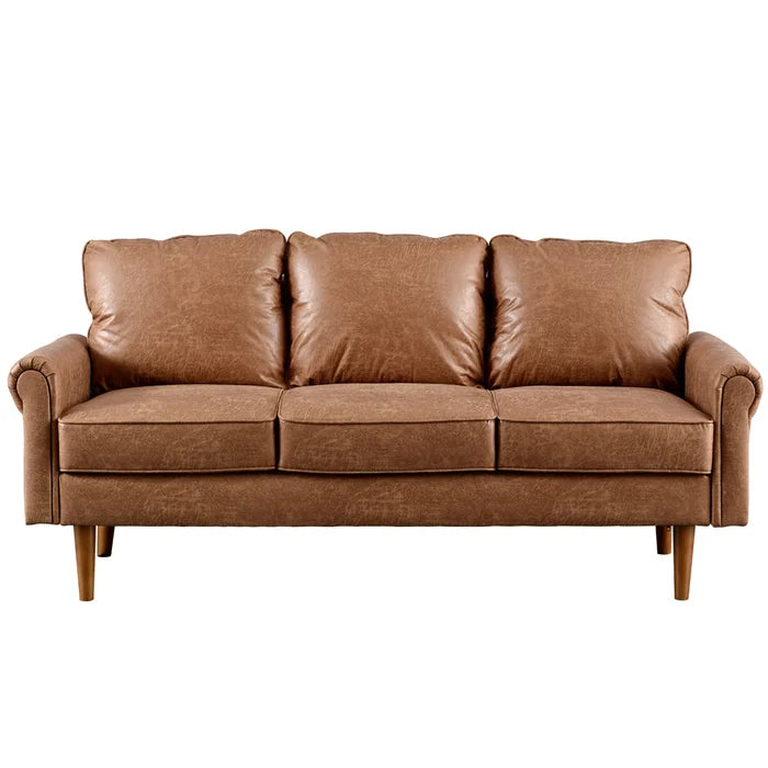 74.01'' Vegan Leather Sofa