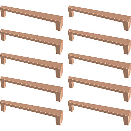 Angled 5-1/16" Center To Center Handle Cabinet Pull - Copper, (Set of 10)