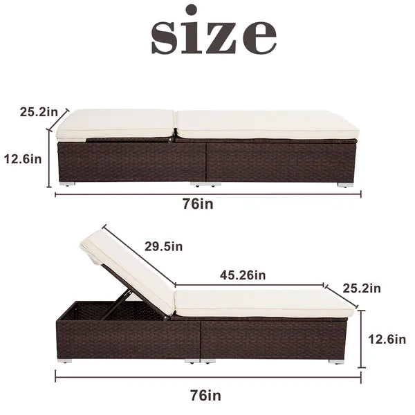 76'' Long Reclining Single Chaise with Cushions