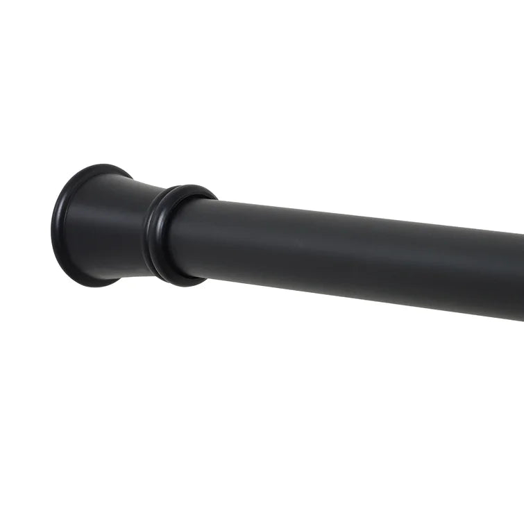 Black 76" Adjustable Straight Tension Shower Curtain Rod