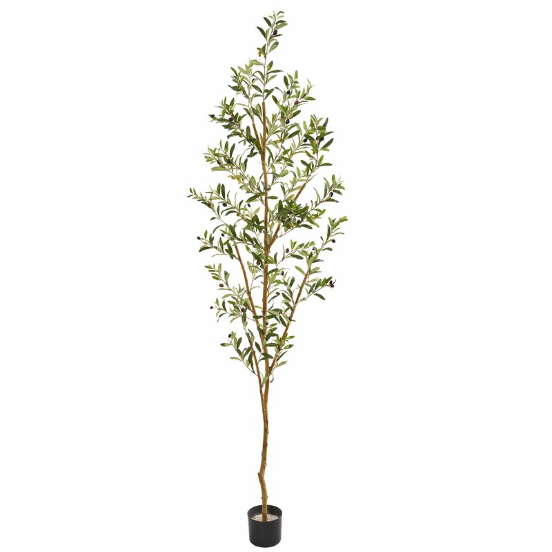 77" Artificial Olive Tree in Planter