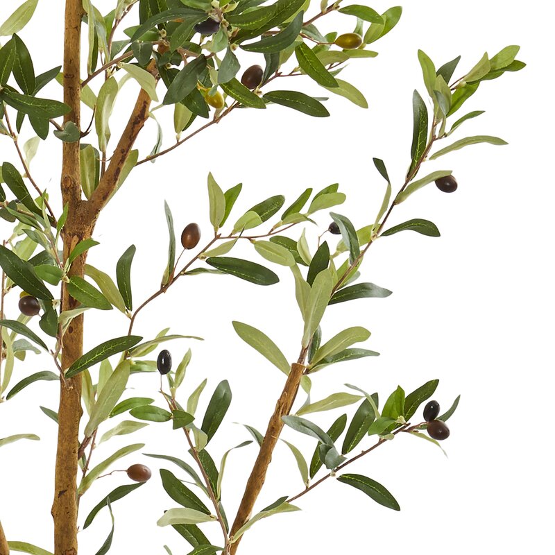 77" Artificial Olive Tree in Planter