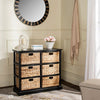 Keenan 6-Wicker-Basket Storage Chest in Black