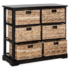 Keenan 6-Wicker-Basket Storage Chest in Black