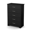 South Shore Fusion 5-Drawer Chest, Pure Black