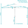79.5'' Square Lighted Market Umbrella