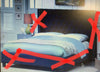 (AS IS) Meridian Furniture Ashton Queen Size Headboard in Navy Chrome Nailheads Contemporary (HEADBOARD ONLY)