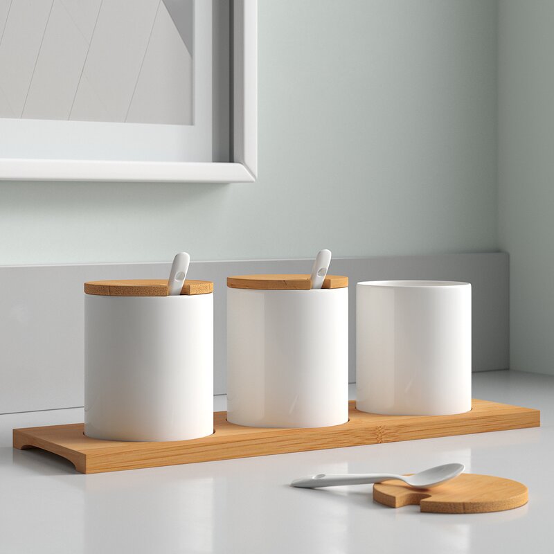 7 Piece Coffee, Tea, & Sugar Jar Set K7909