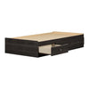 South Shore Zach Mates Bed with 3 Drawers, Gray Oak twin